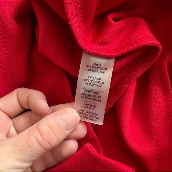 Tommy Hilfiger Red Twill Sleeveless Side Pocket Shift Dress - Picture 12 of 13